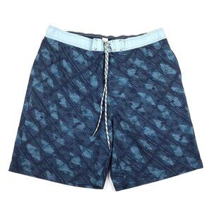 MEN'S BLUE PRINT SWIM TRUNKS BOARD SHORTS - SONOMA - SIZE XXL